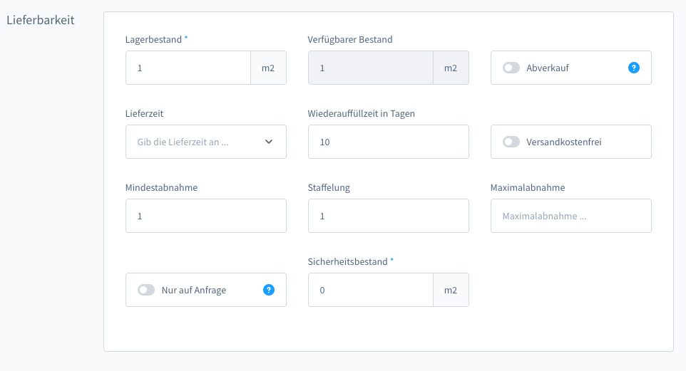 modified stock management in shopware 6 admin panel