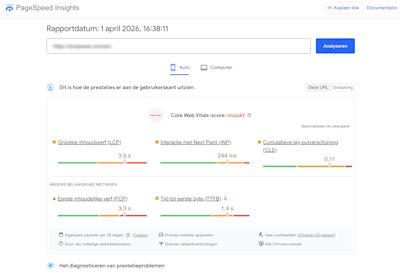 page speeds insights example NL