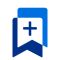 Icon of a bookmark with a plus sign in the center