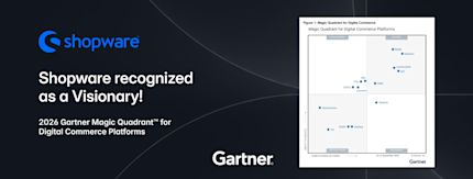 Shopware als enige Visionair in het Gartner® Magic Quadrant™ 2026 voor Digital Commerce Platforms