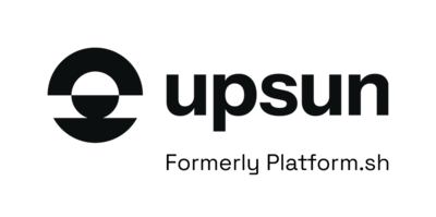 Black logo of Upsun (formerly Platform.sh)