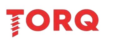 TORQ logo in bold red letters with a screw-shaped design forming part of the T.