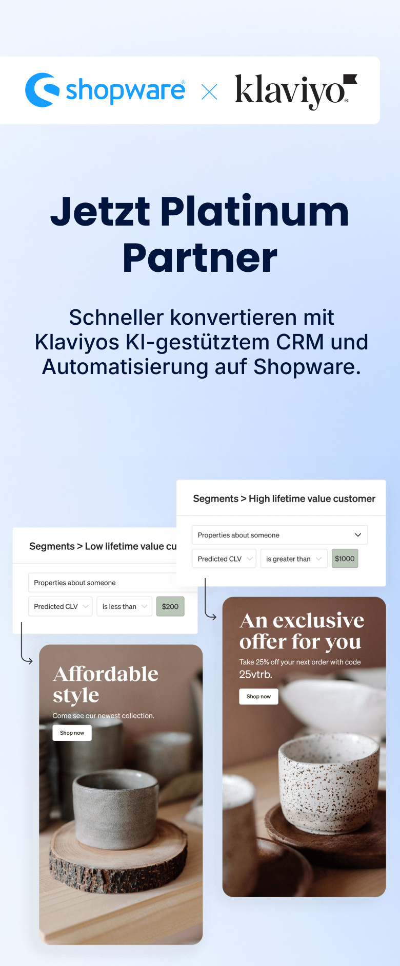 2025-10 Klaviyo Platinum Partnership Launch | 1st Phase // Blog Banner DE