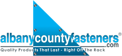 Albany country fasteners.com, Quality products that last - right off the rack, Logo, blue 