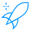 Icon of a rising rocket 