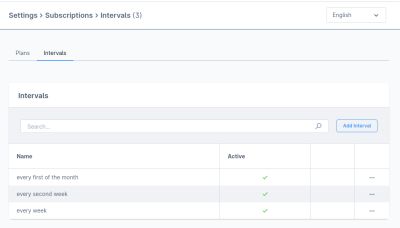 Subscription intervals