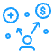 The icon shows a person with arrows pointing to a plus sign, a dollar sign, and upwards.