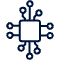 Open and established technologies icon – abstract network of connected nodes, representing technological openness and compatibility.