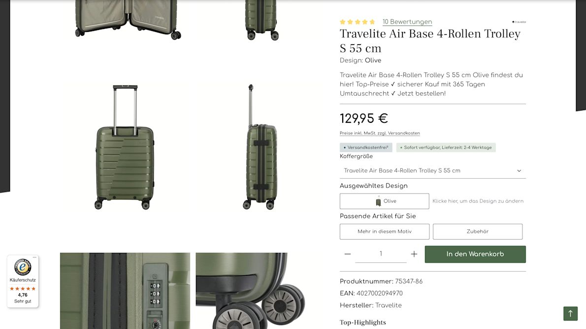 Trolley.de Product Page Trolley.de Product Page
