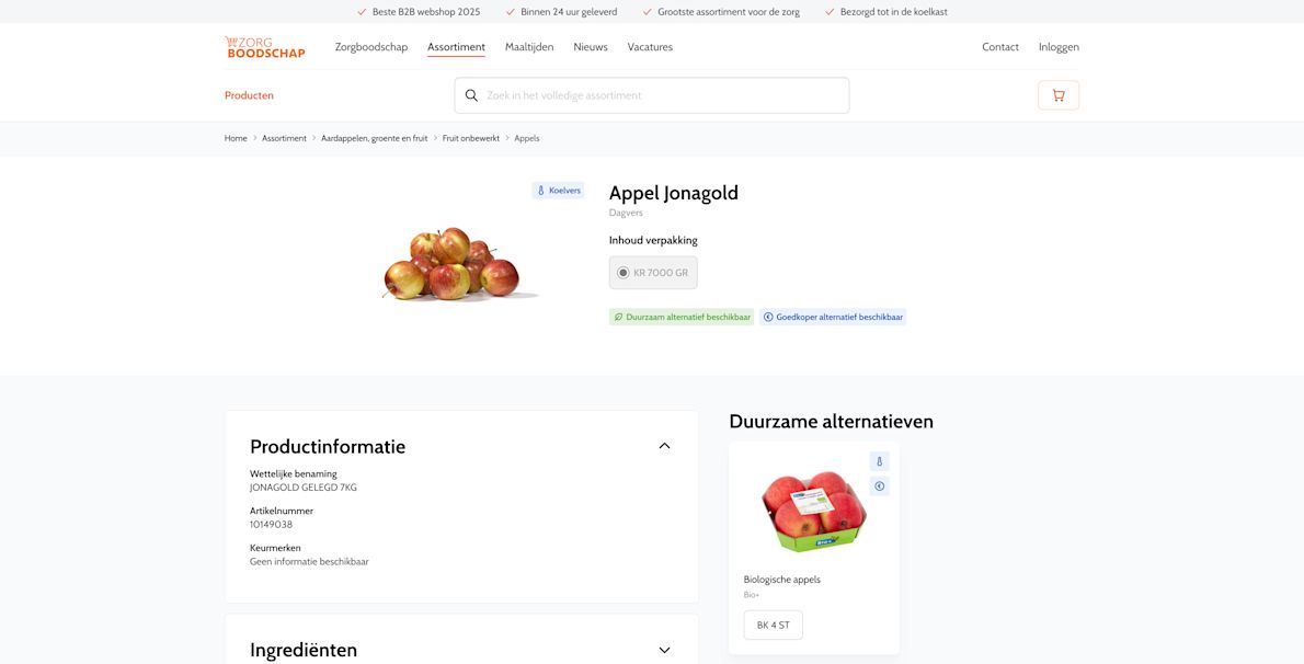 Zorgboodschap case study product view Zorgboodschap case study product view