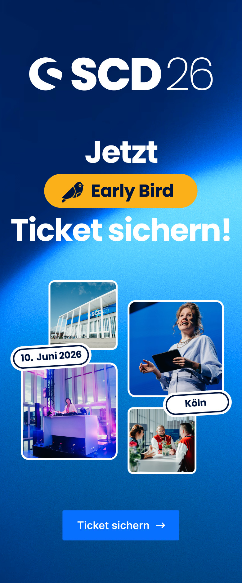 SCD 2026 / Blog Banner / Early Bird / 1.2.- 28.2. DE