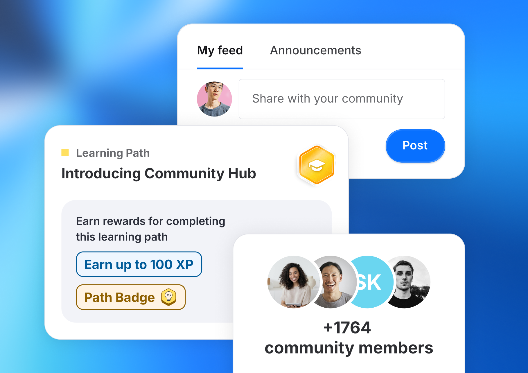 Collage of different user interfaces from the Shopware Community Hub