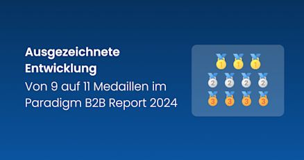Ausgezeichnete Entwicklung: Von 9 auf 11 Medaillen im Paradigm B2B Report 2024