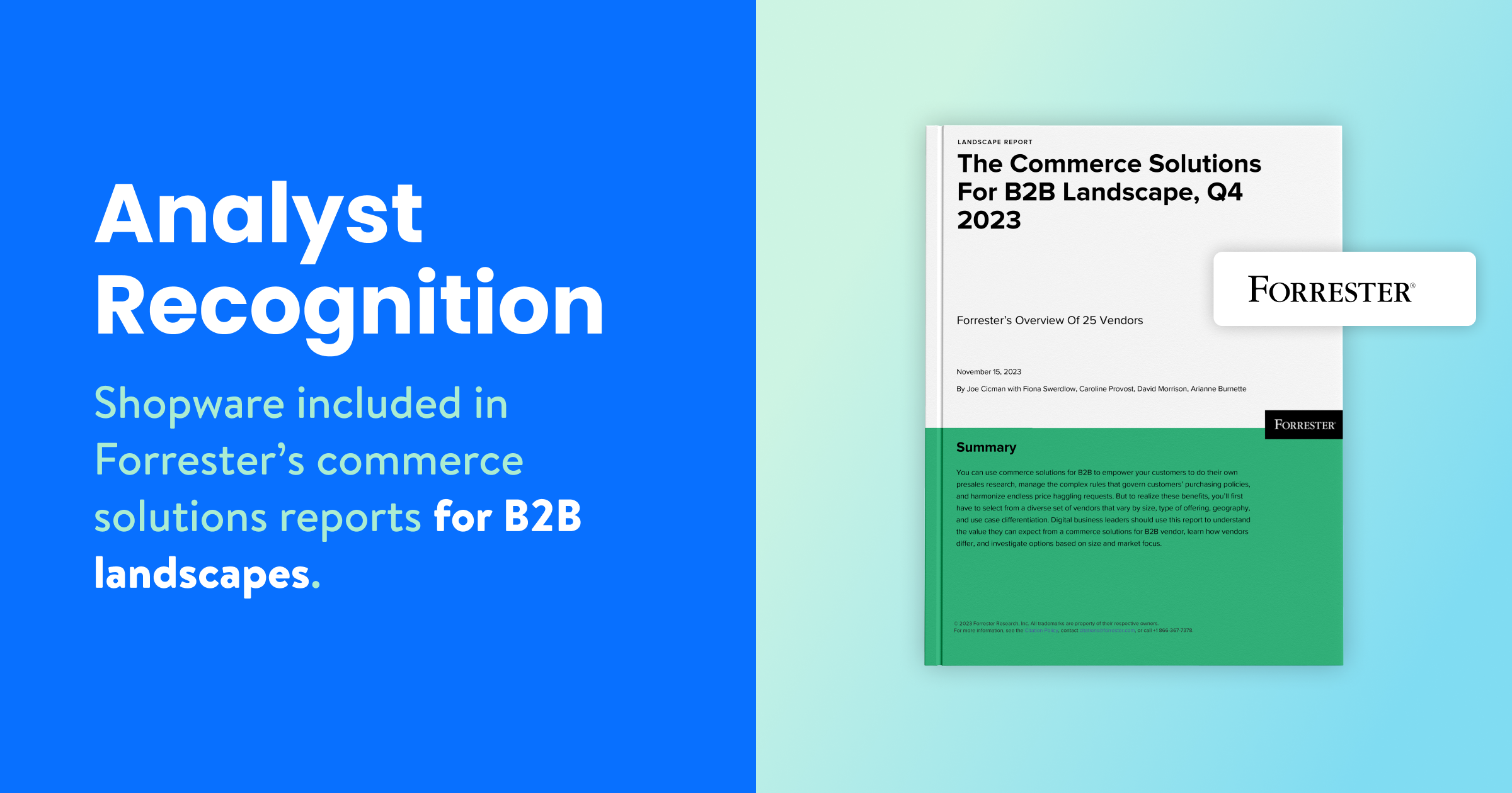 Forrester: Commerce Solutions for B2B Landscape | Shopware