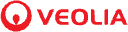 Rotes Logo „Veolia“ mit rotem Kreissymbol