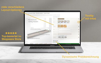 Shopware Produktkonfigurator – Fensterbank nach Maß mit dynamischer Preisberechnung Shopware Produktkonfigurator – Fensterbank nach Maß mit dynamischer Preisberechnung