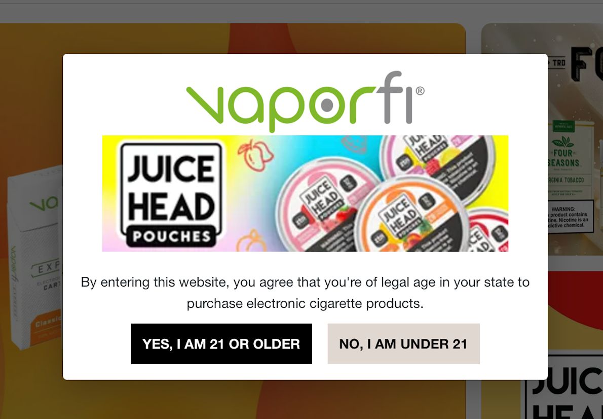 VaporFi Age Restriction VaporFi Age Restriction