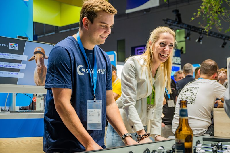 People playing table-football