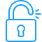 Icon of a lock that is open.