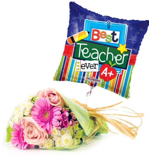 Prestige Hampers Balloon and Flowers Teacher Gift