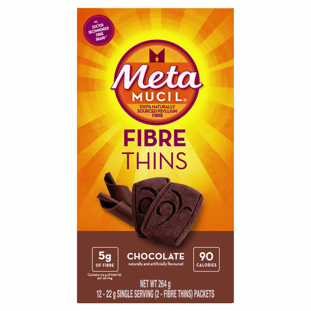 METAMUCIL FIBRE THINS CHOCOLATE