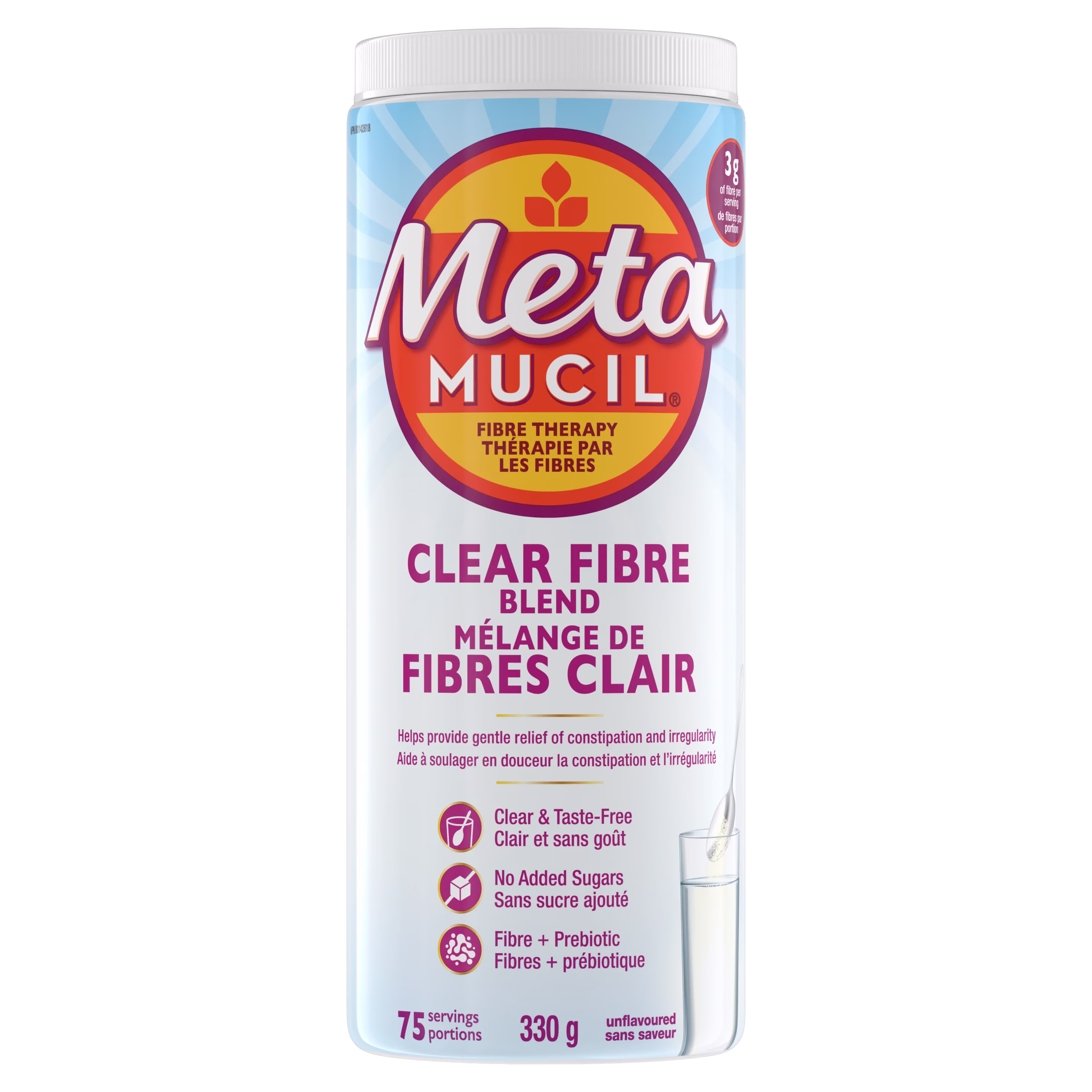 Metamucil Daily Fibre Supplement, Clear Mixing Fibre Blend