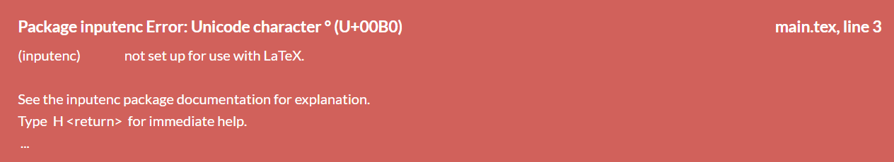 Image showing LaTeX Unicode errors generated by TeX Live 2018