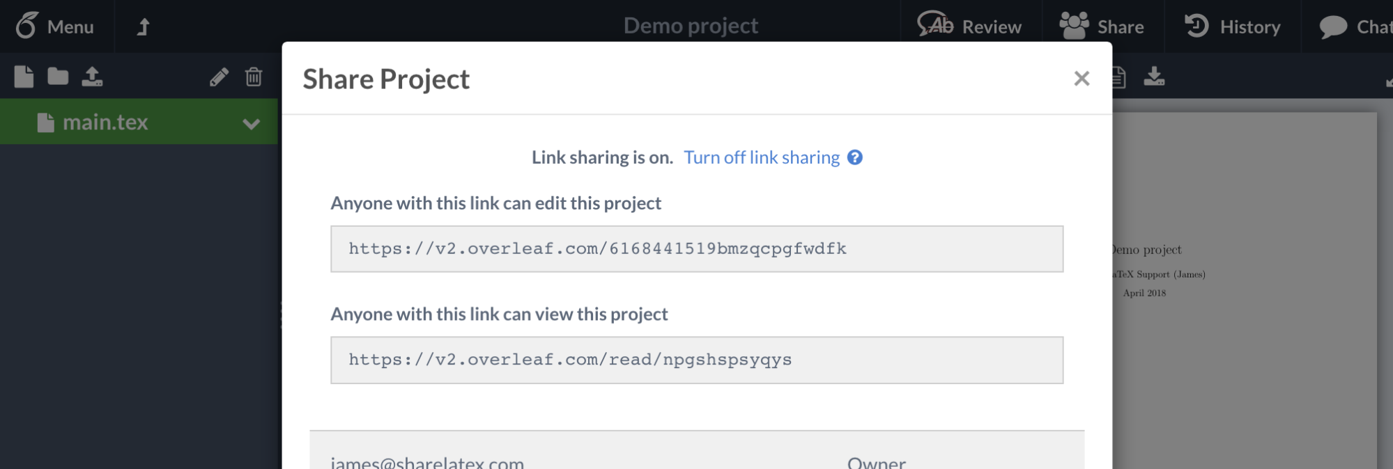 Link sharing