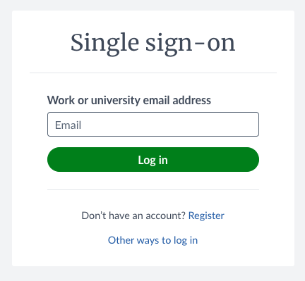 Image showing the Overleaf SSO Login page