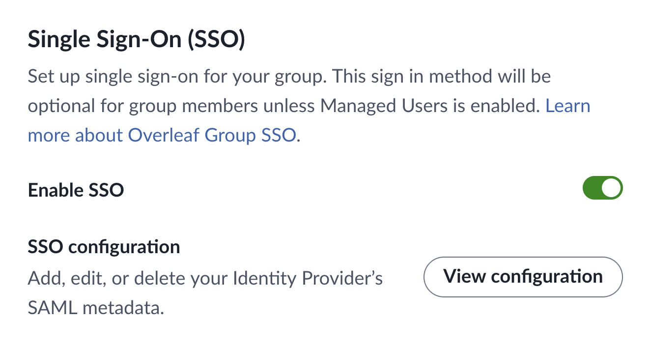 View SSO configuration