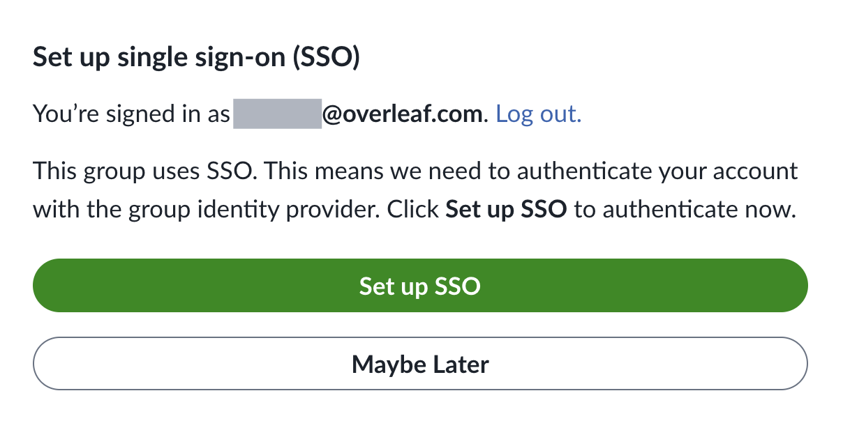 Setting up SSO for Overleaf