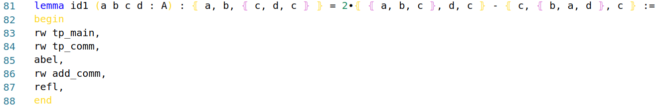 Statement and proof of the same Jordan*-triple equality in Lean, worked out by hand.