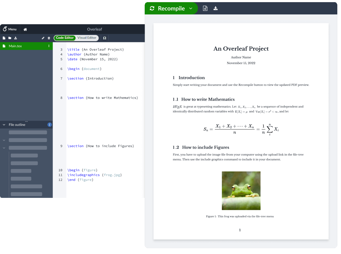 Example of the Overleaf editor interface