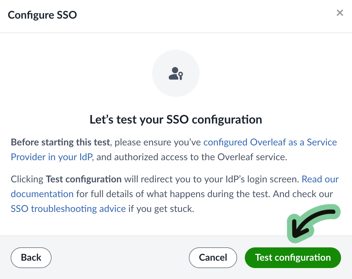 Testing the SSO config