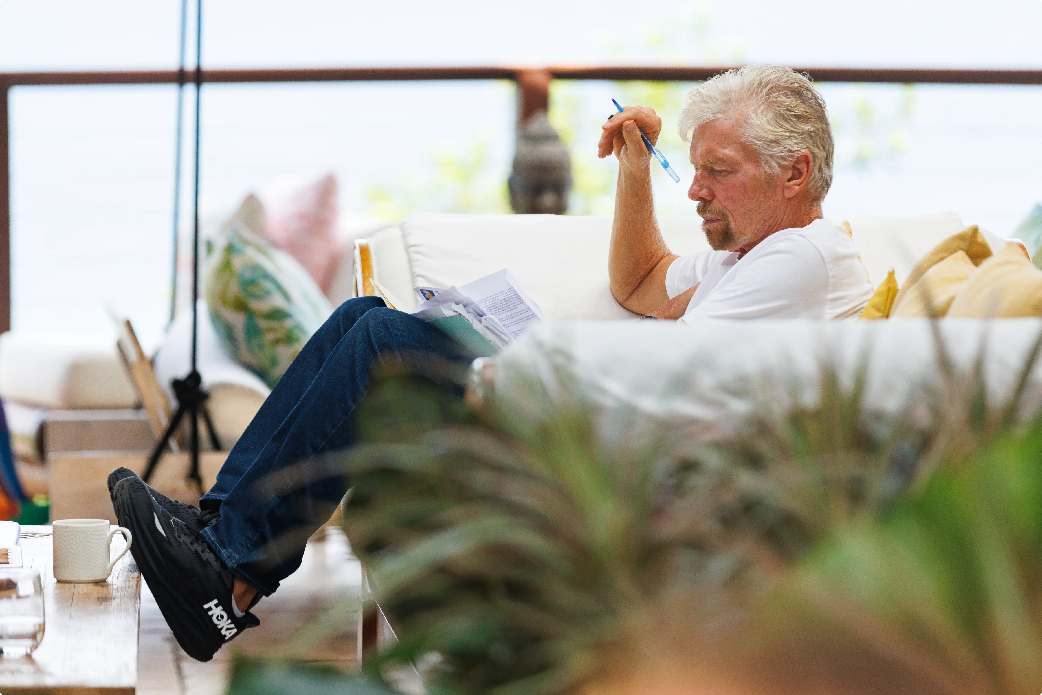 Richard Branson reads papers at Dyslexic Thinking meeting