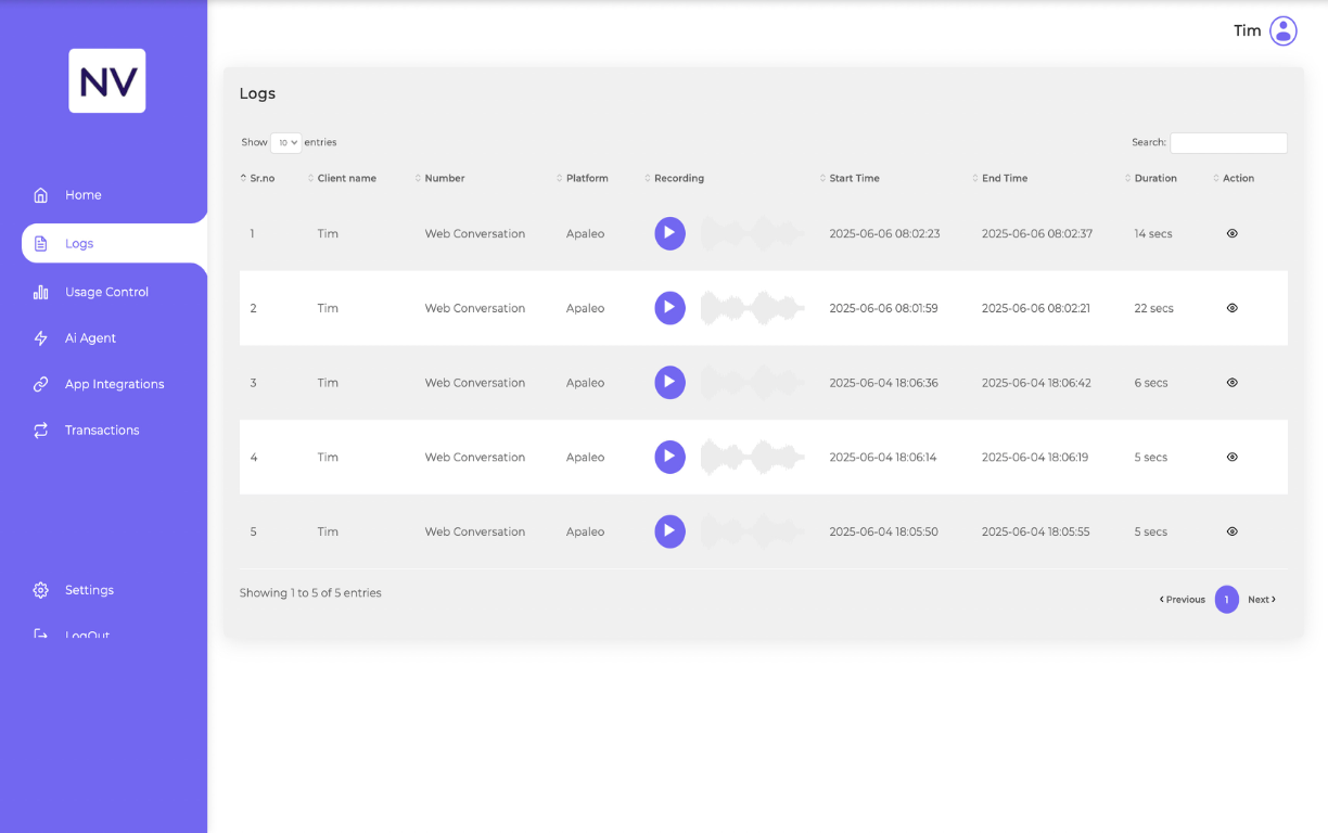 Track Your Agent's Calls and Actions