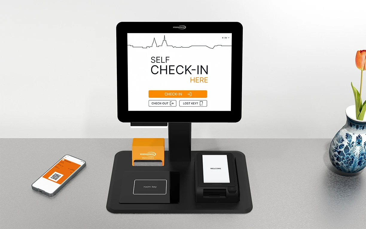 Compact kiosk with integrated payment terminal and key encoder