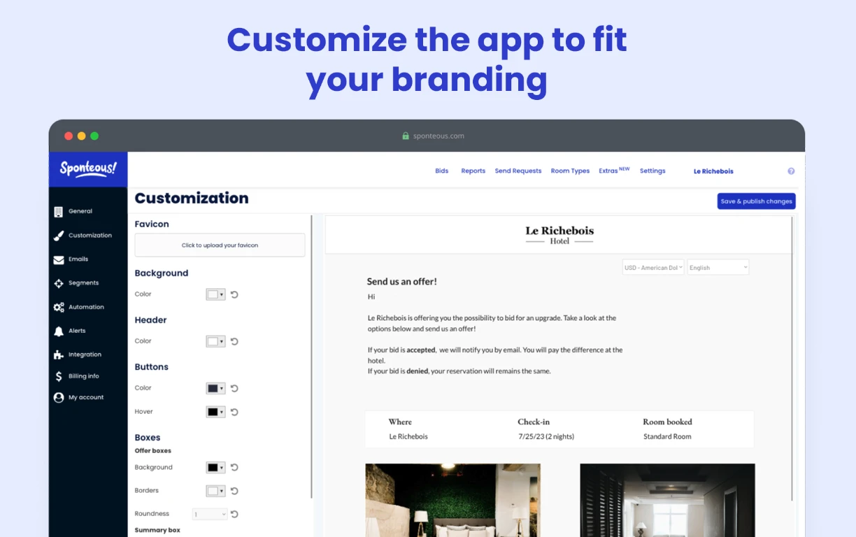 Customize the app to fit your branding