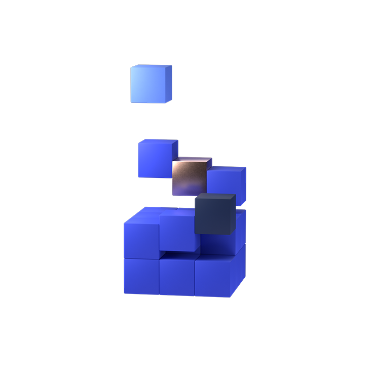 Blue blocks falling into place