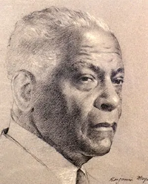 An artist's portrait of Dr. Benjamin Mays