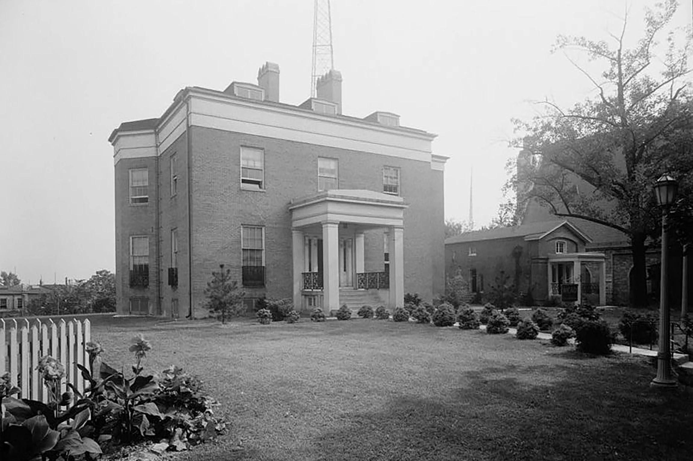 In black and white, a historical home in Baltimore 