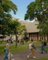 Students walk through the campus of the University of Hawaii