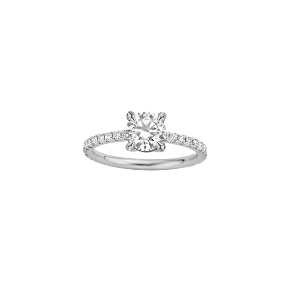 Maya Pave Round Engagement ring packshot - platinum