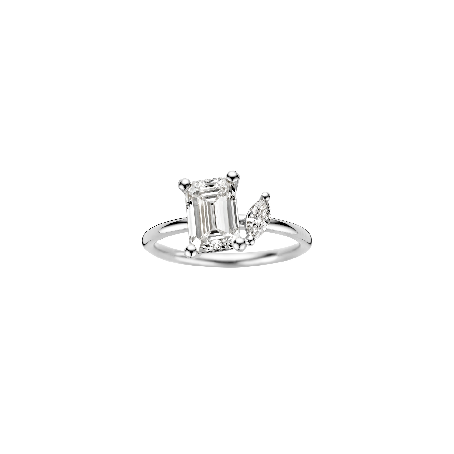 Iris engagement ring packshot - platinum