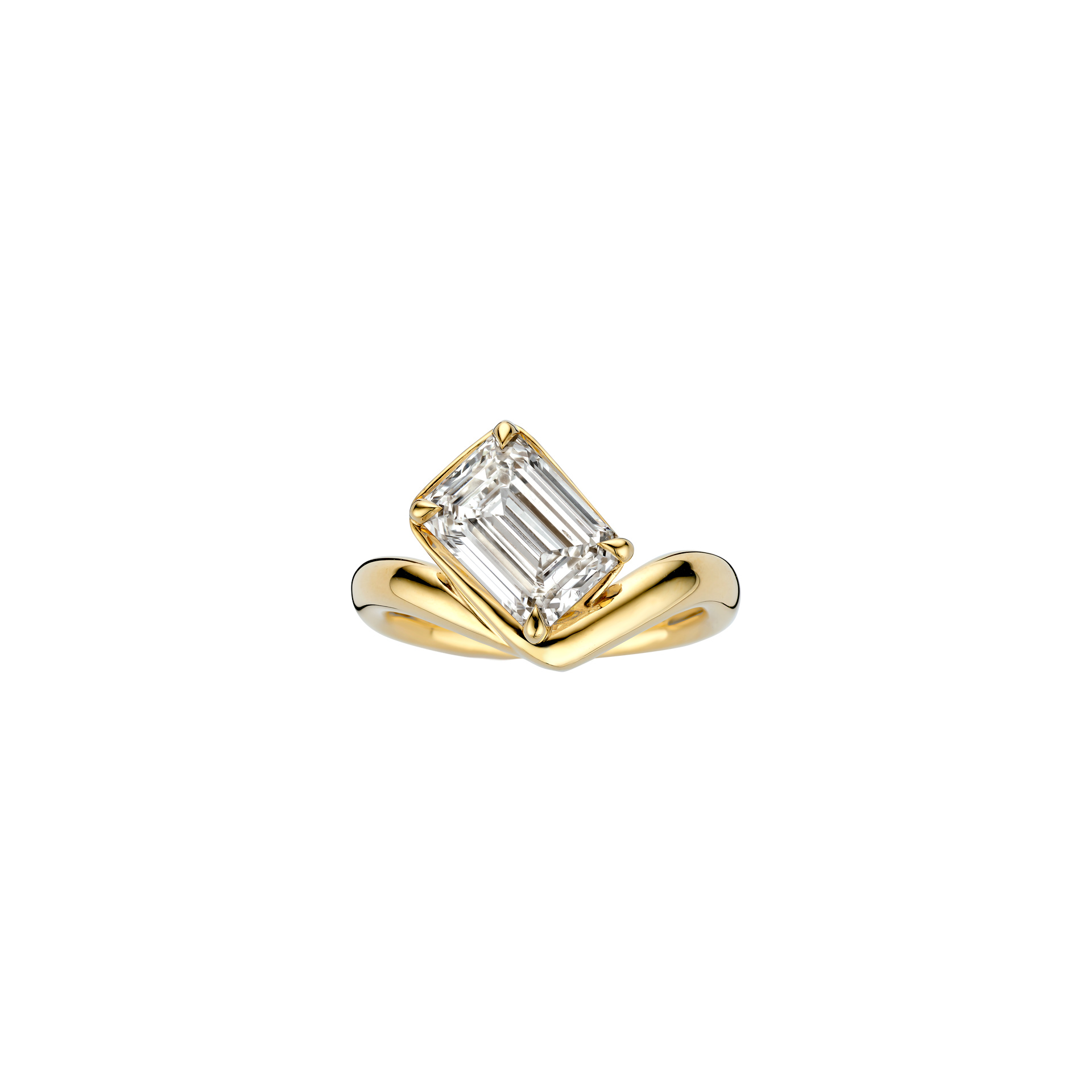 Lab Grown Diamond Engagement Rings Made with 18K Recycled yellow Gold