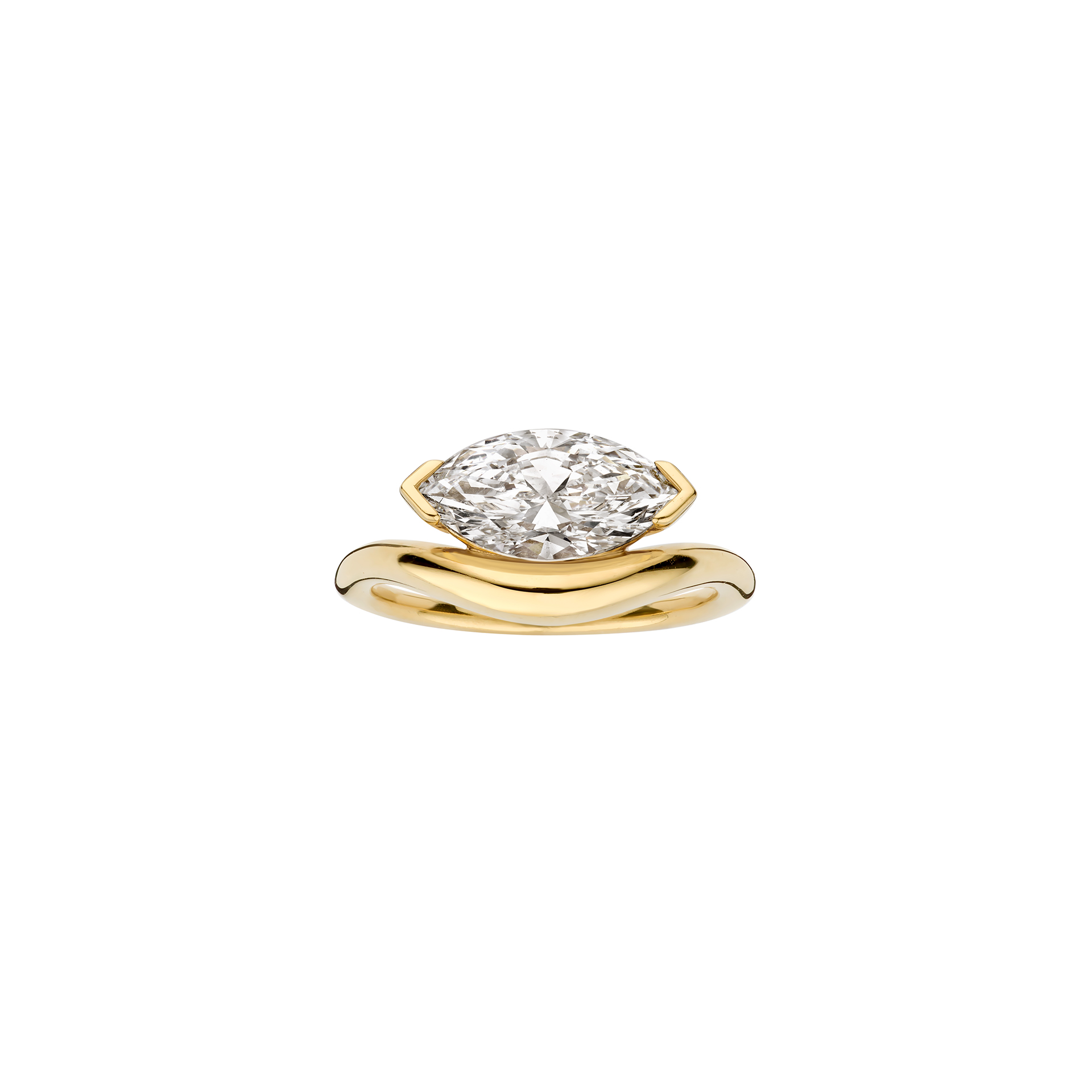 Andrea marquise engagement ring packshot - yellow gold
