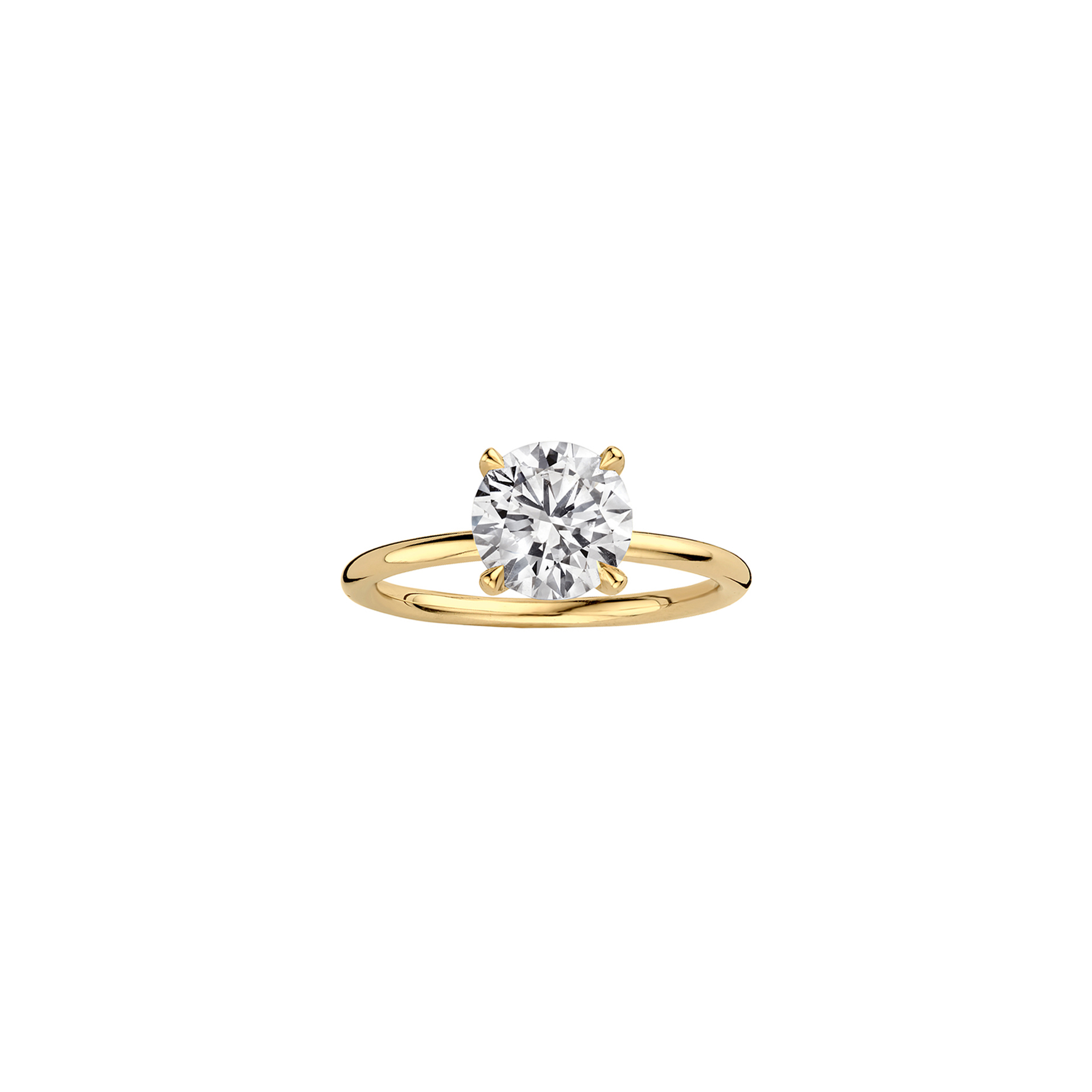 Eva Round ring packshot - yellow gold 