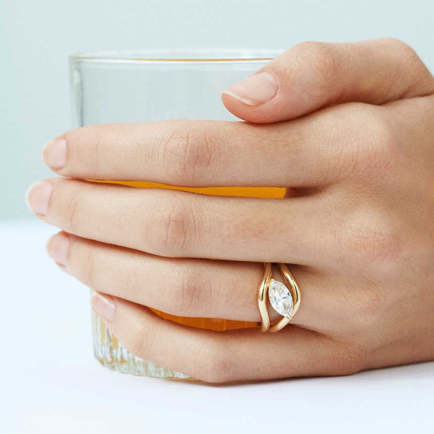 Lab Grown Diamond Engagement Rings Made with 18K Recycled Gold
