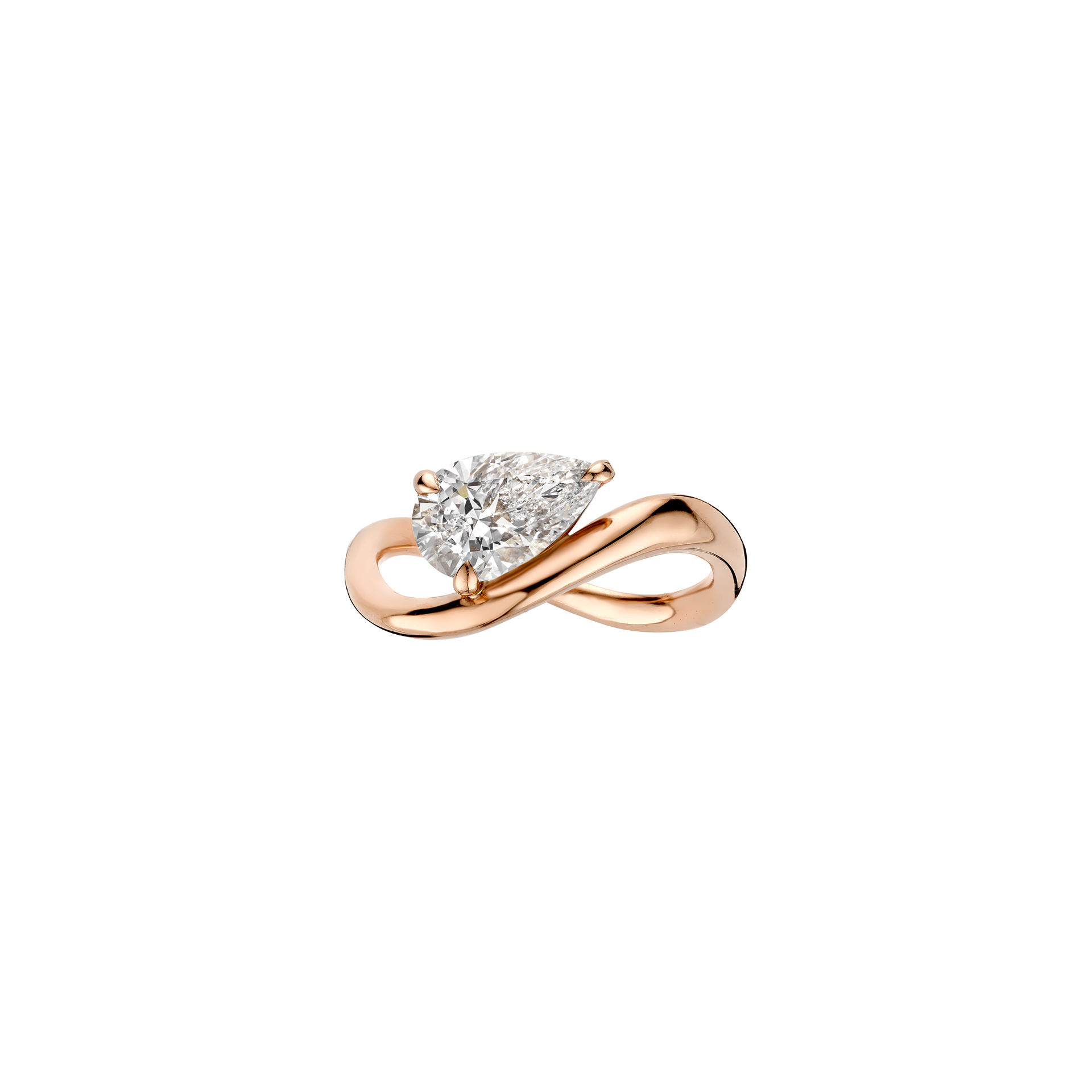 Jackie Thin Engagement ring packshot - rose gold 