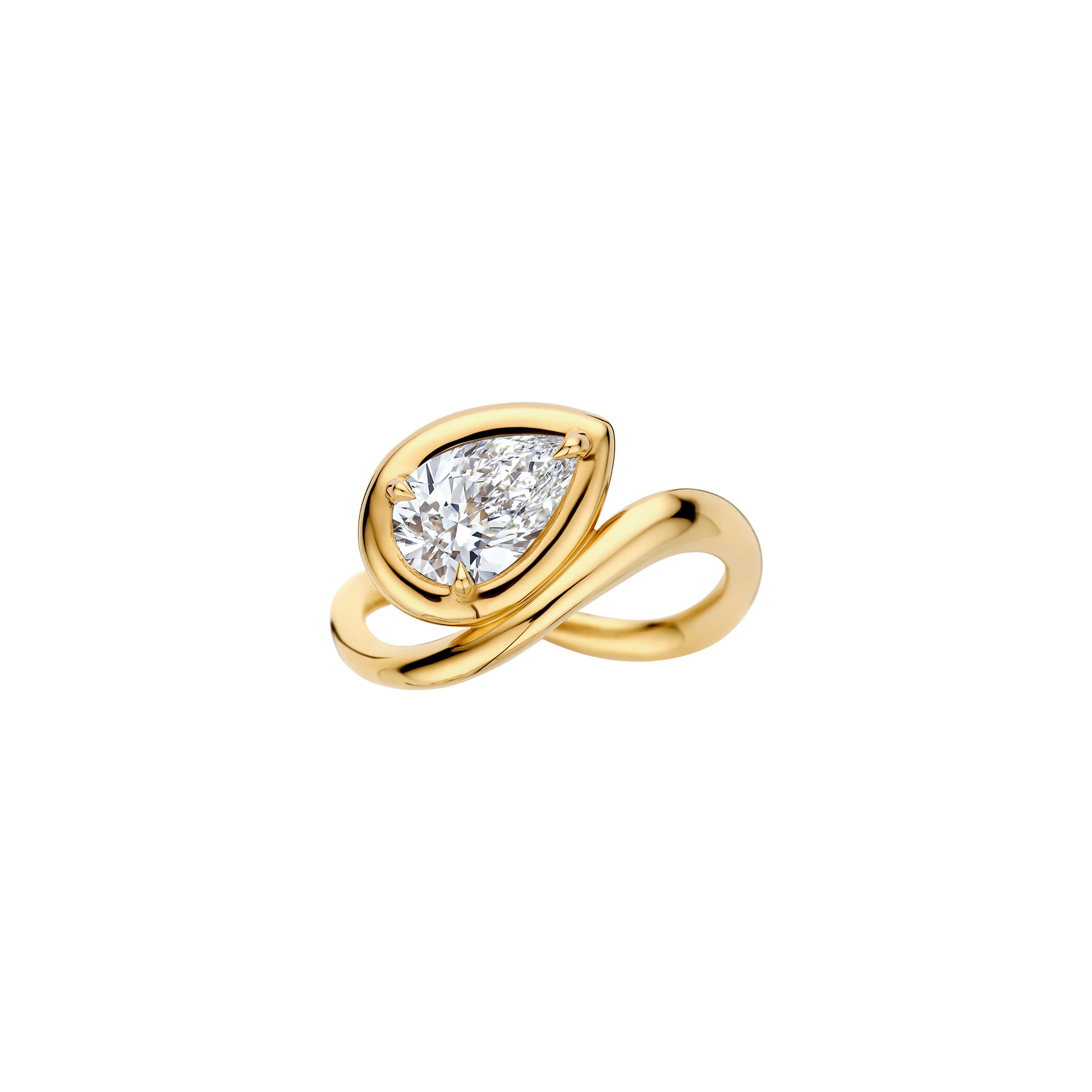 Jamie Pear Engagement Ring | 18k Gold | Lab-Grown Diamonds by Kimaï